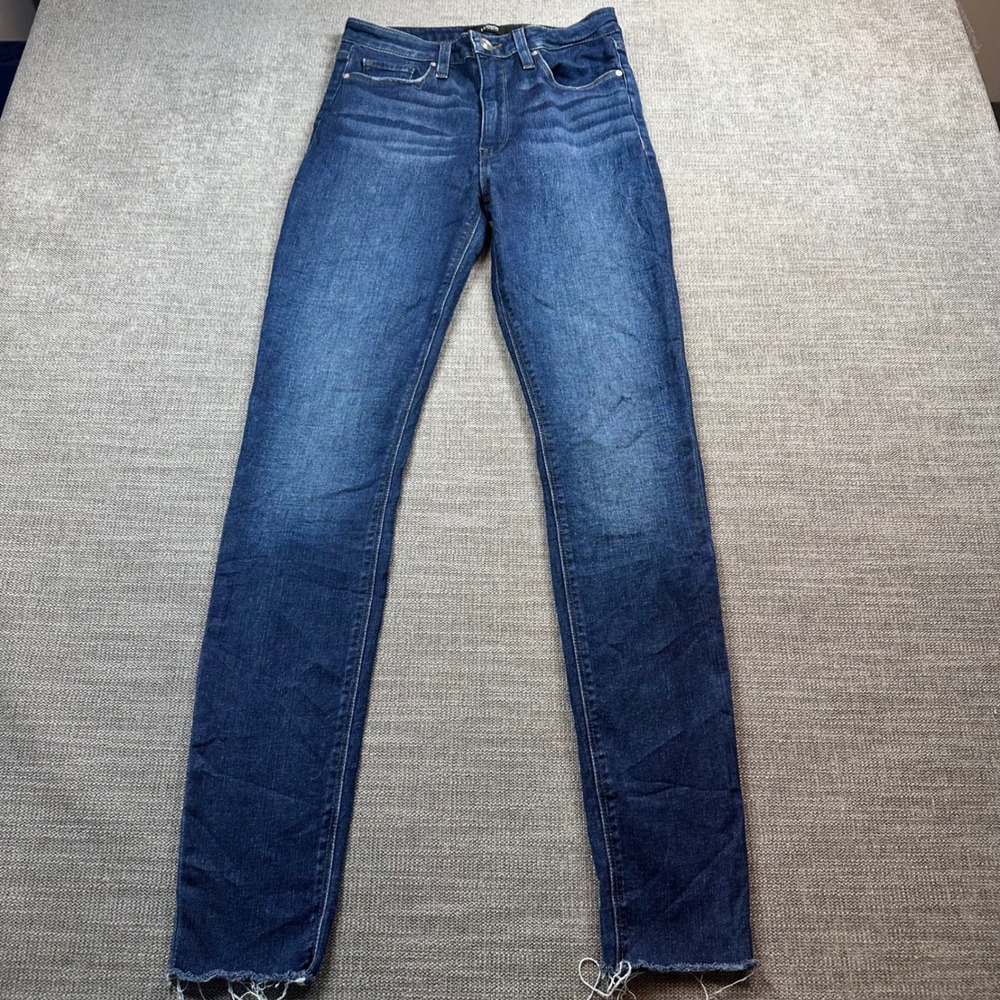 Hudson Barbara Skinny Jeans Womens 27 Blue High Rise Raw Hem